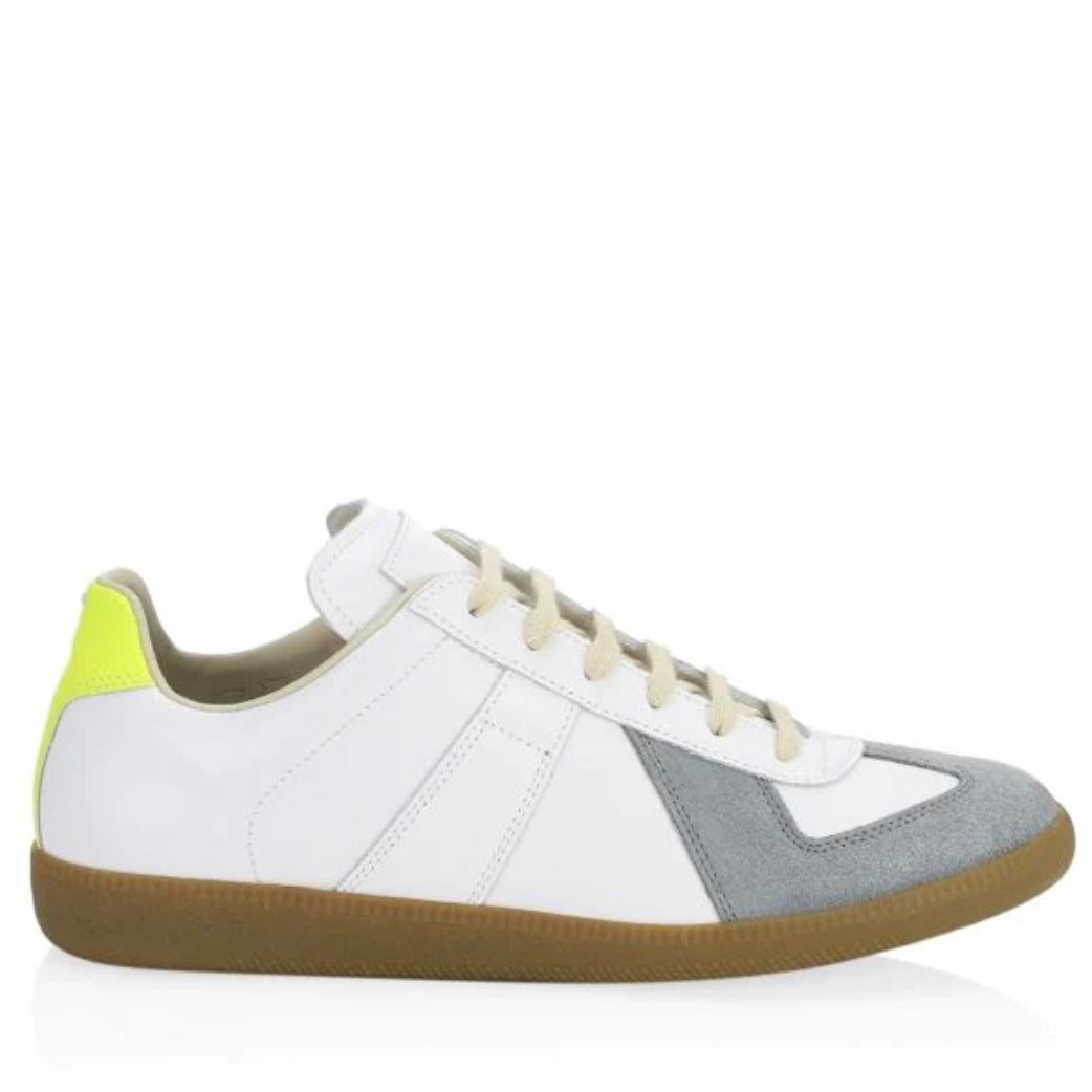 MAISON MARGIELA Replica Low-Top Leather Sneakers Yellow/White/Grey