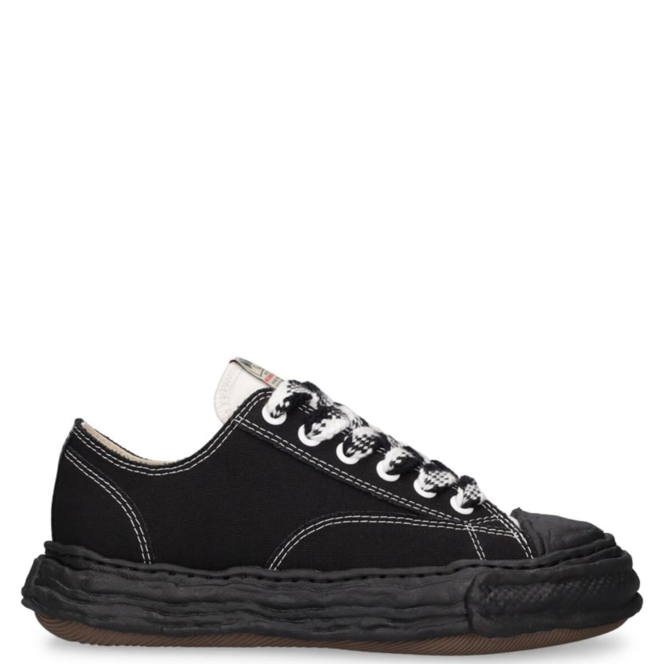 Mihara Yasuhiro Peterson23 LOW OG SOLE CANVAS BLACK SNEAKERS WHITE/BLACK LACES