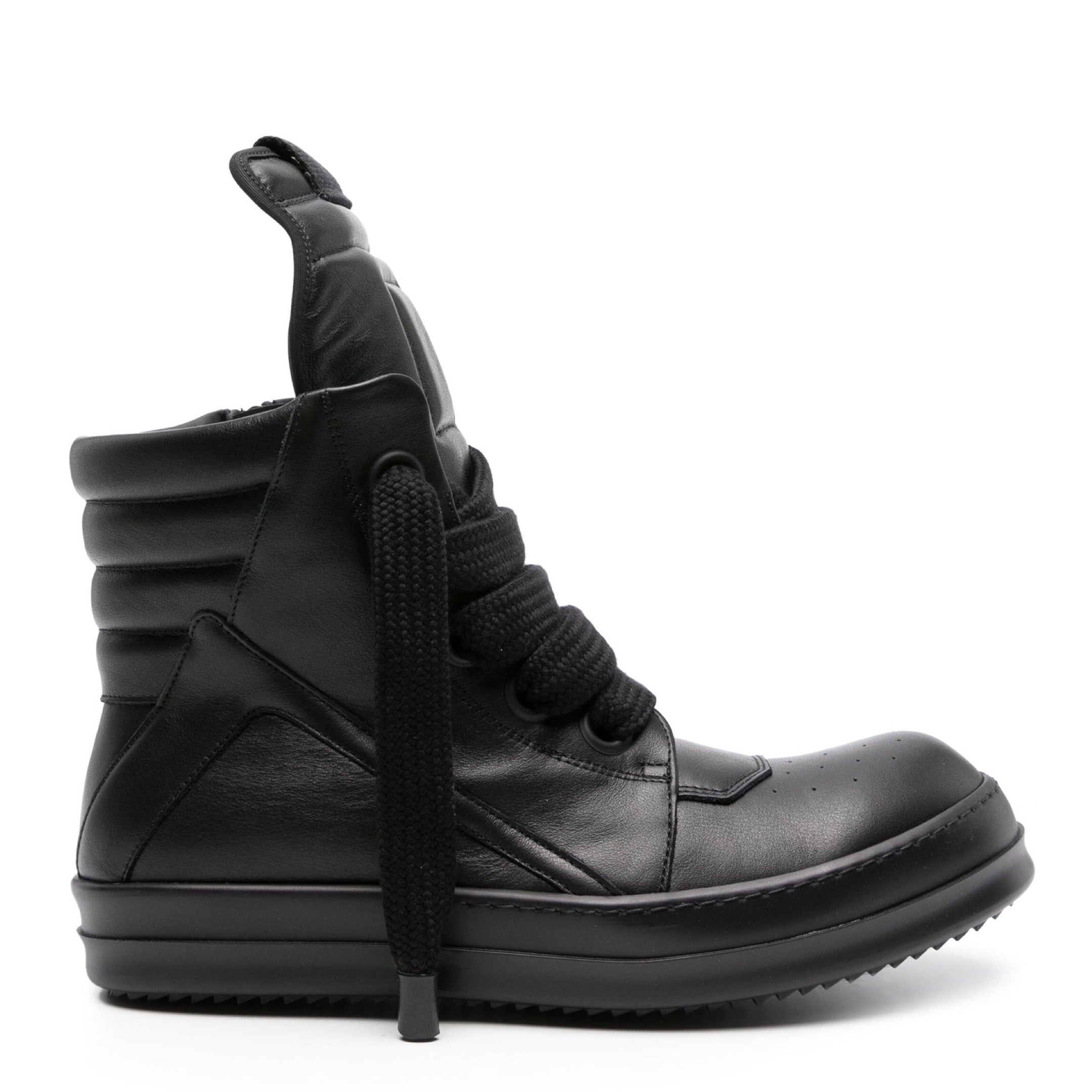 Rick Owens Geobasket high-top leather sneakers JUMBO LACES BLACK