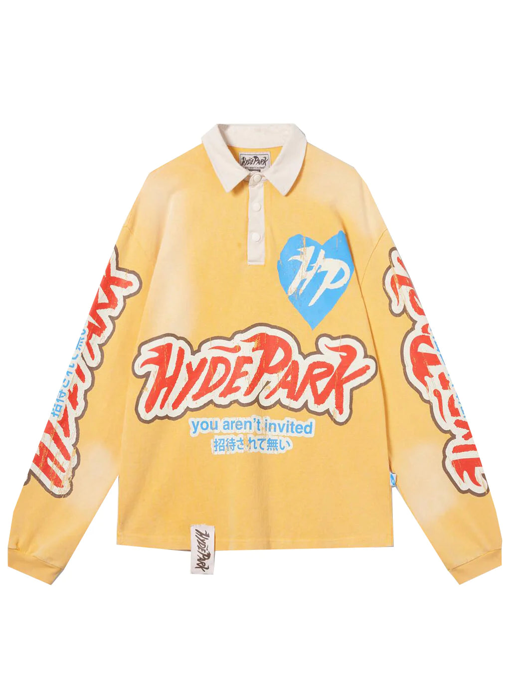 HYDE PARK DRIPPING IN JAPAN LONG SLEEVE POLO- GOLD