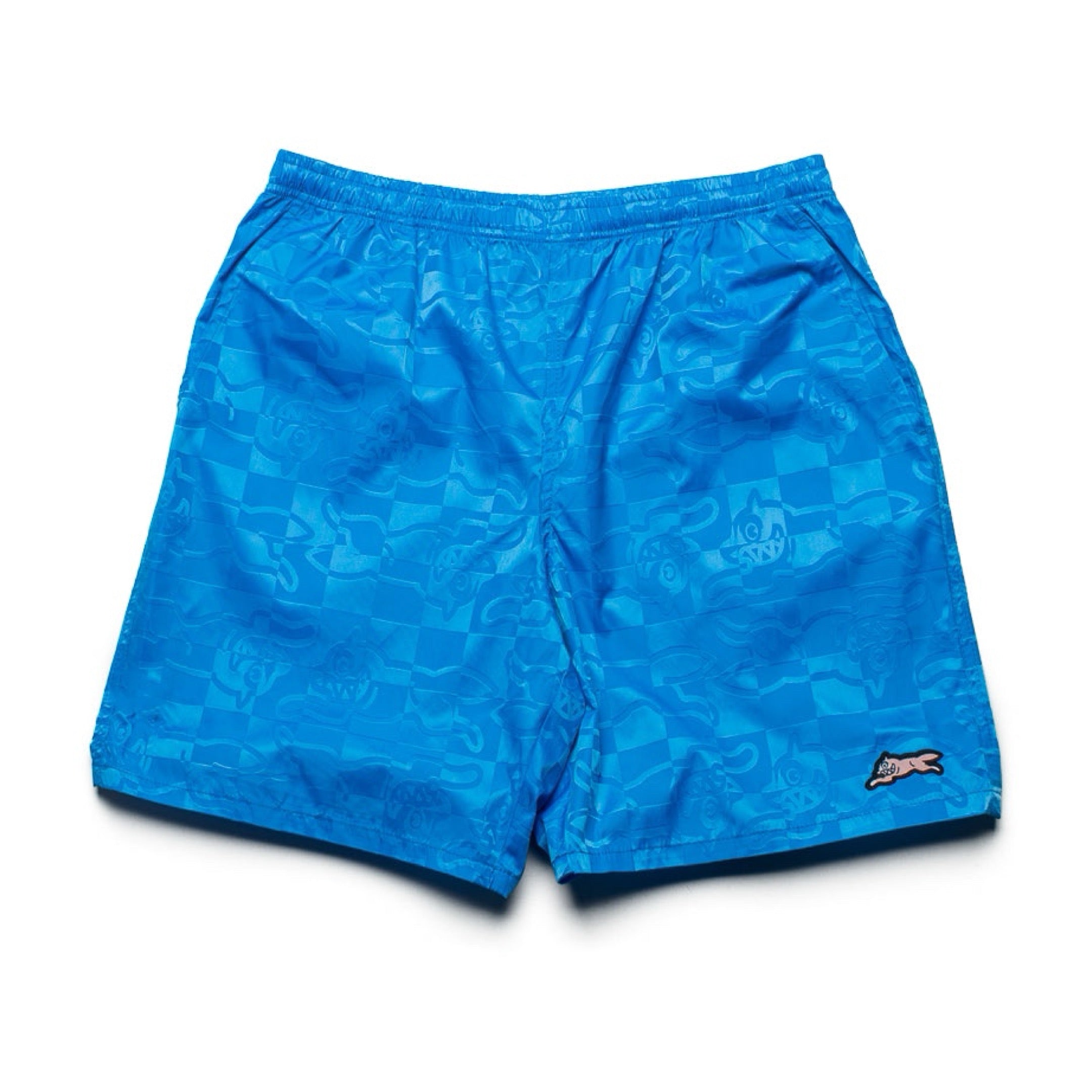 RUNNING CHECK SHORTS FRENCH BLUE