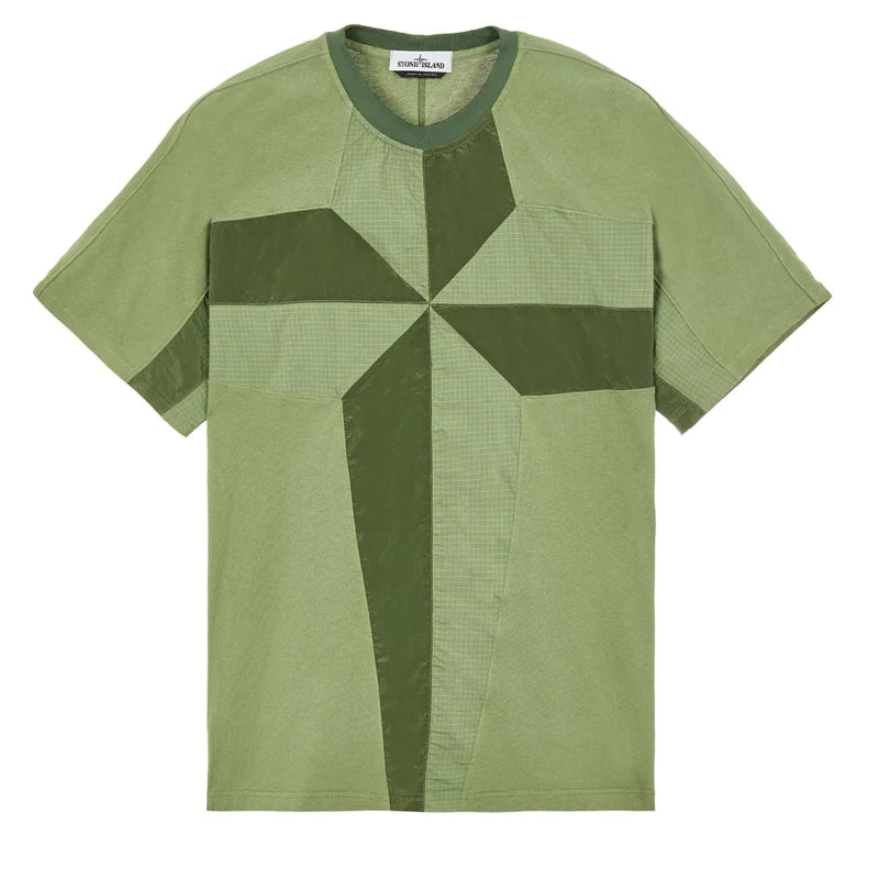 STONE ISLAND STAR INLAY_GARMENT DYED OLIVE GREEN