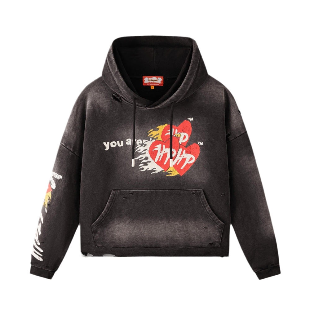 HYDE PARK "EASY DOES IT" HOODIE BLACK RED