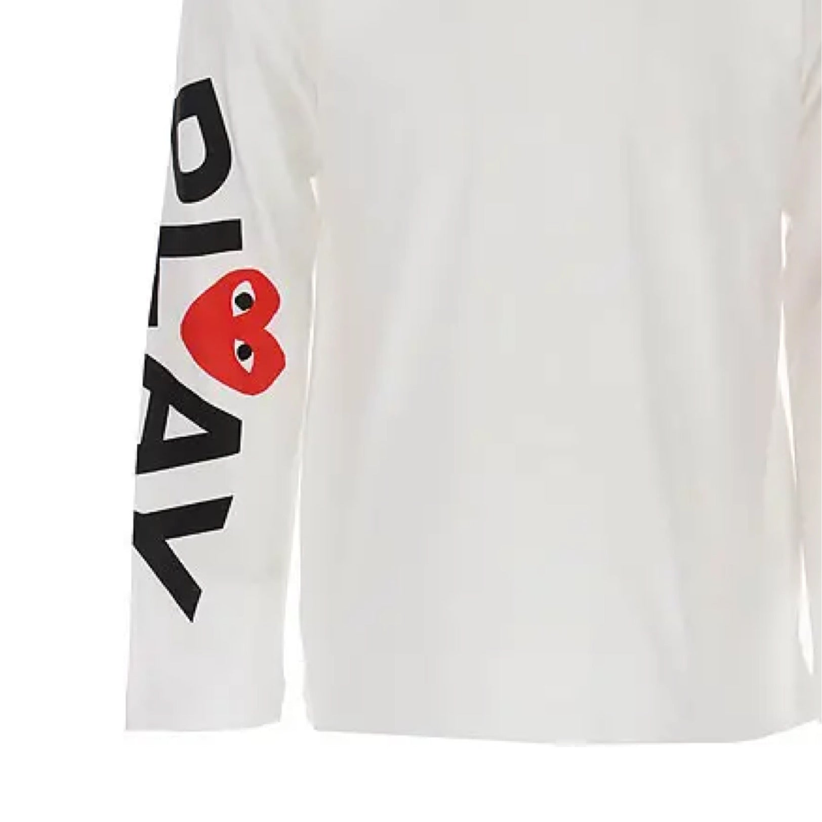 COMME DES GARCON PLAY WHITE BIG HEART LONG SLEEVE