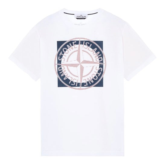 STONE ISLAND COTTON JERSEY TRICROMIA TWO PRINT GARMENT DYED