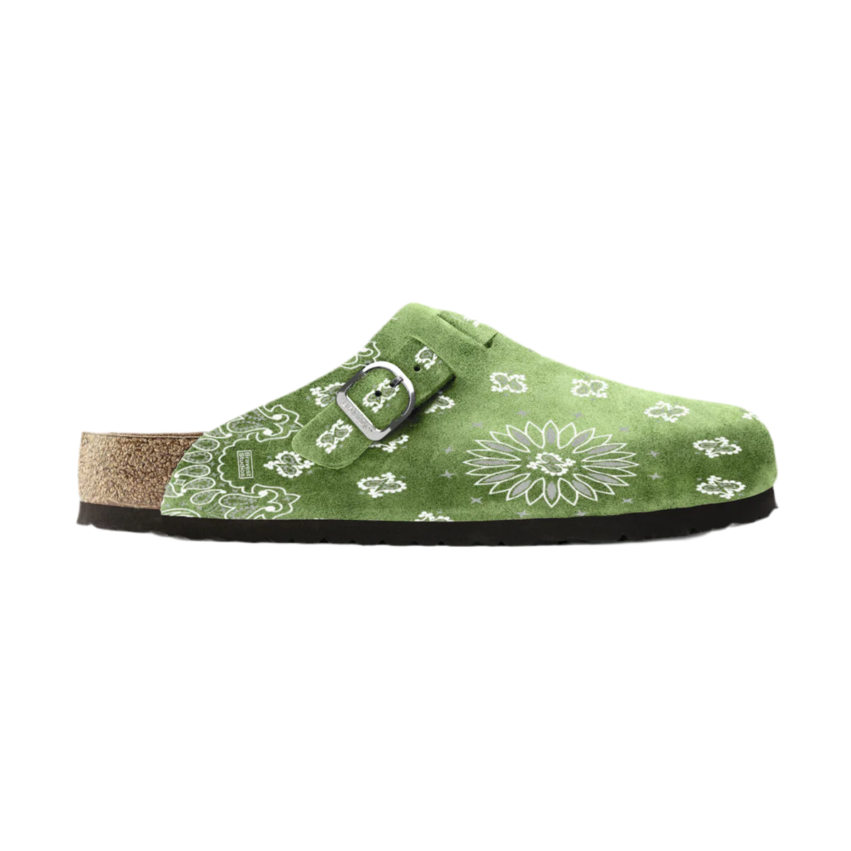 BRAVEST “OLIVE” SUEDE PAISLEY CLOGS