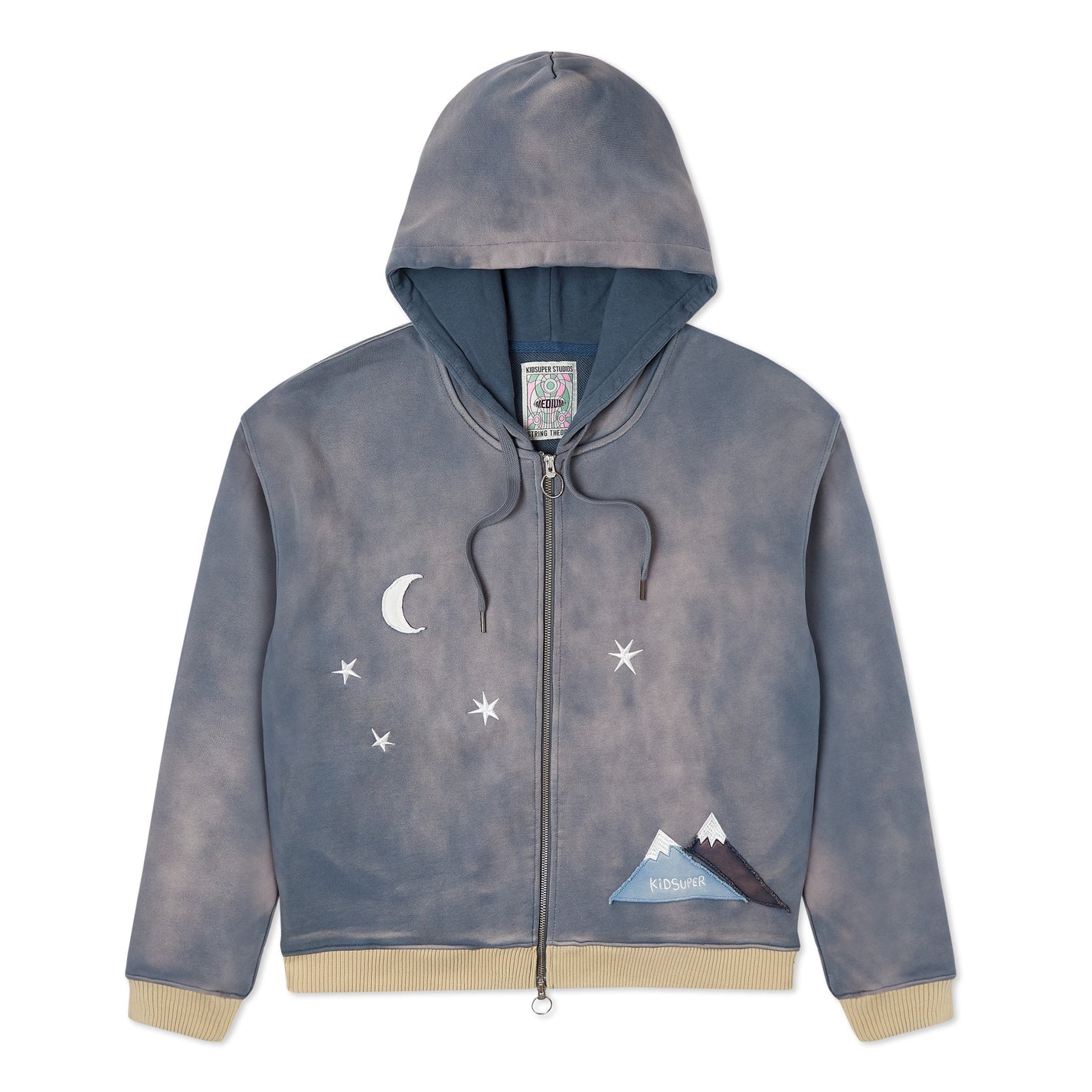 KID SUPER MOON HEAVYWEIGHT ZIP UP HOODIE [SHALE]