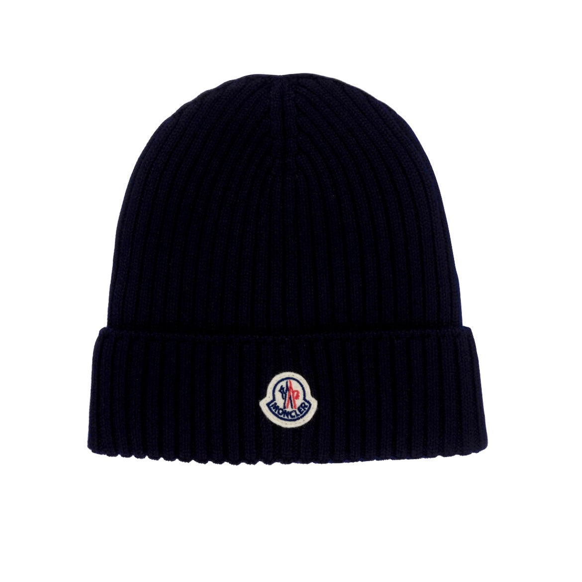 MONCLER LOGO BEANIE BLACK