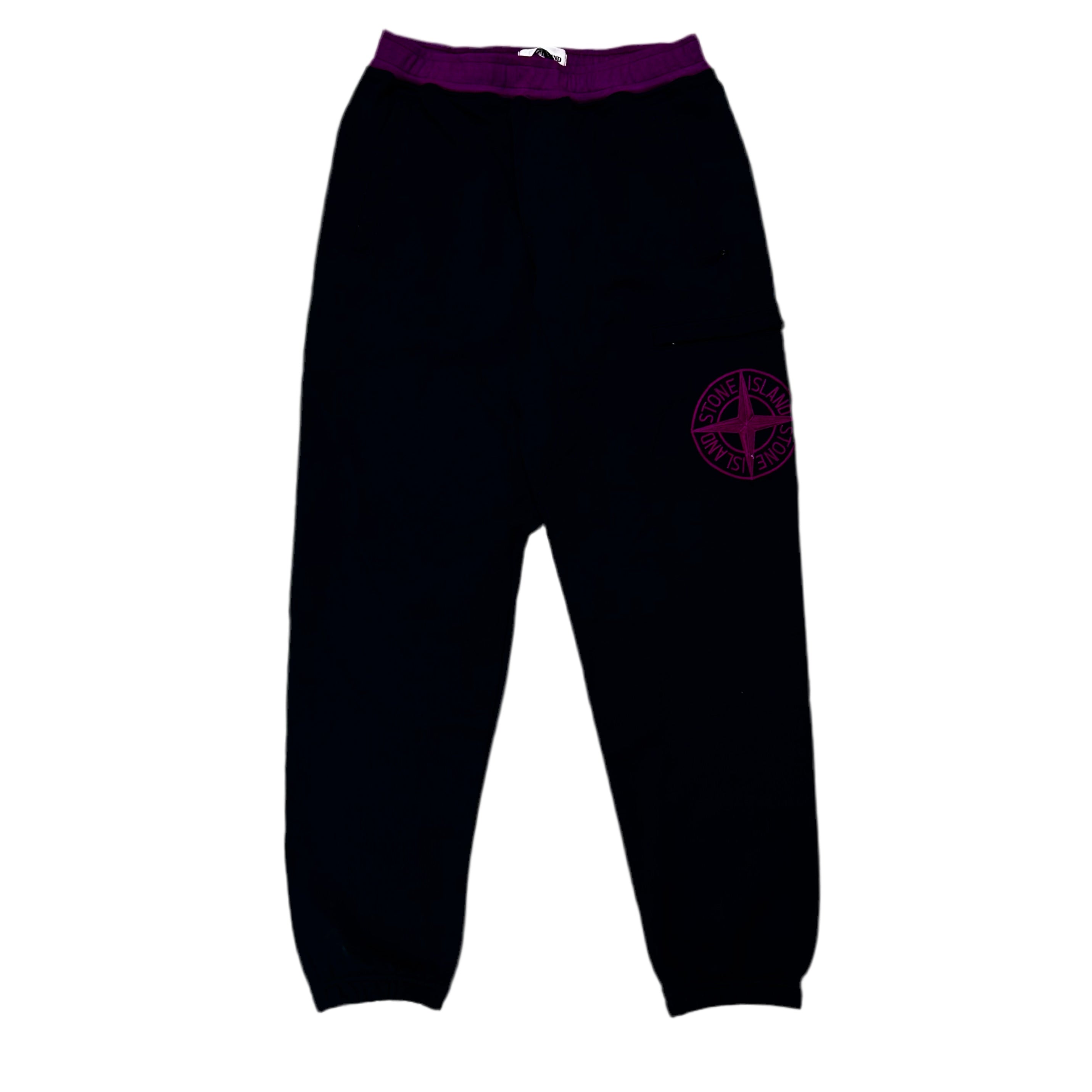 STONE ISLAND DIAGONAL POLYESTER COTTON PURPLE SWEATPANTS