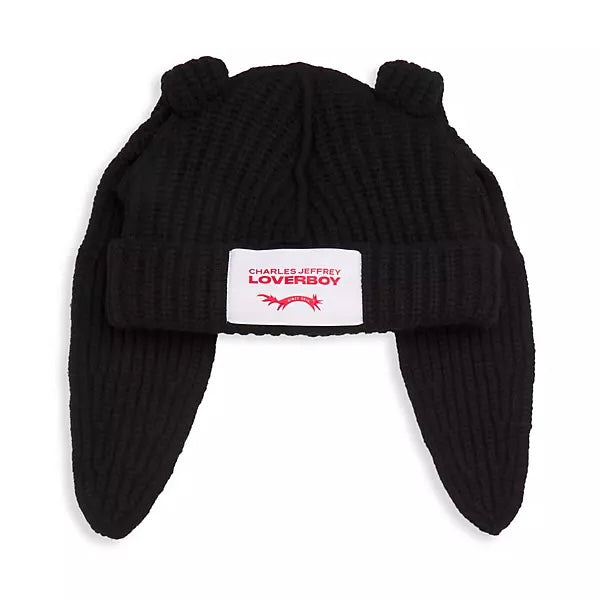 CHARLES JEFFREY LOVERBOY CHUNKY RABBIT BEANIE BLACK