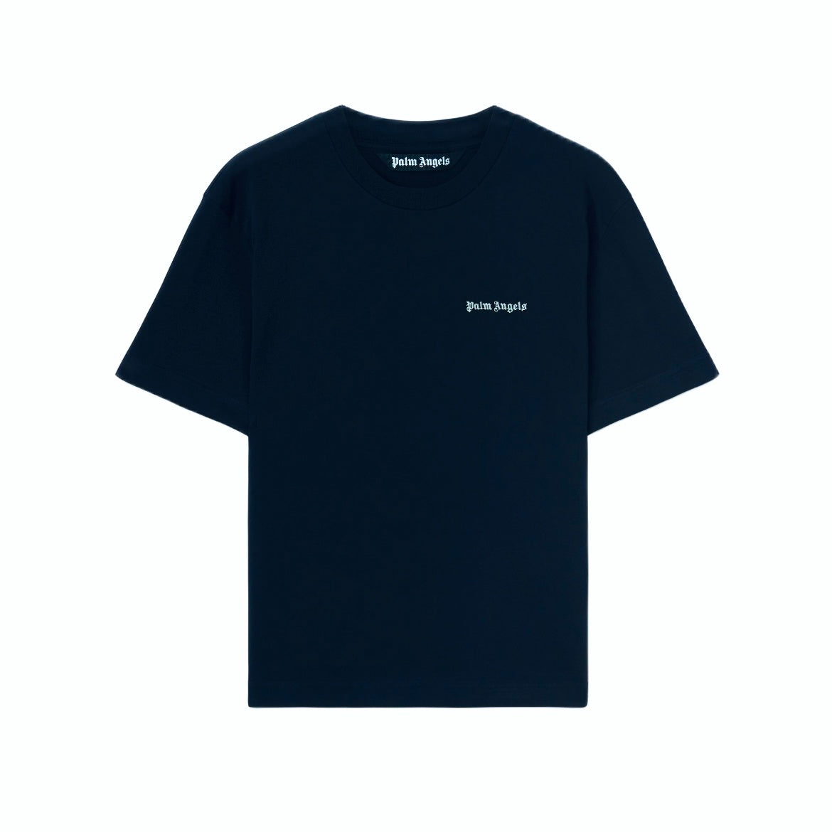 PALM ANGELS EMBROIDERY NAVY BLUE TEE