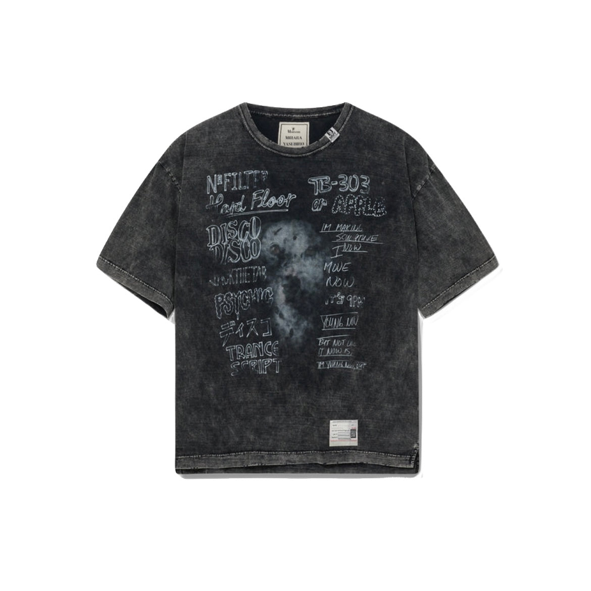 Maison Mihara Yasuhiro Graphic-Printed BLEACHED TEE A12TS602 BLACK