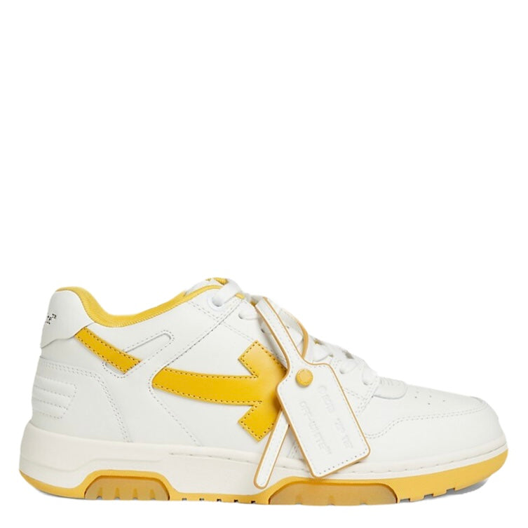 Off - White Men's Out of Office Calf Leather Low-Top Sneakers White Yellow (Ocher Yel)