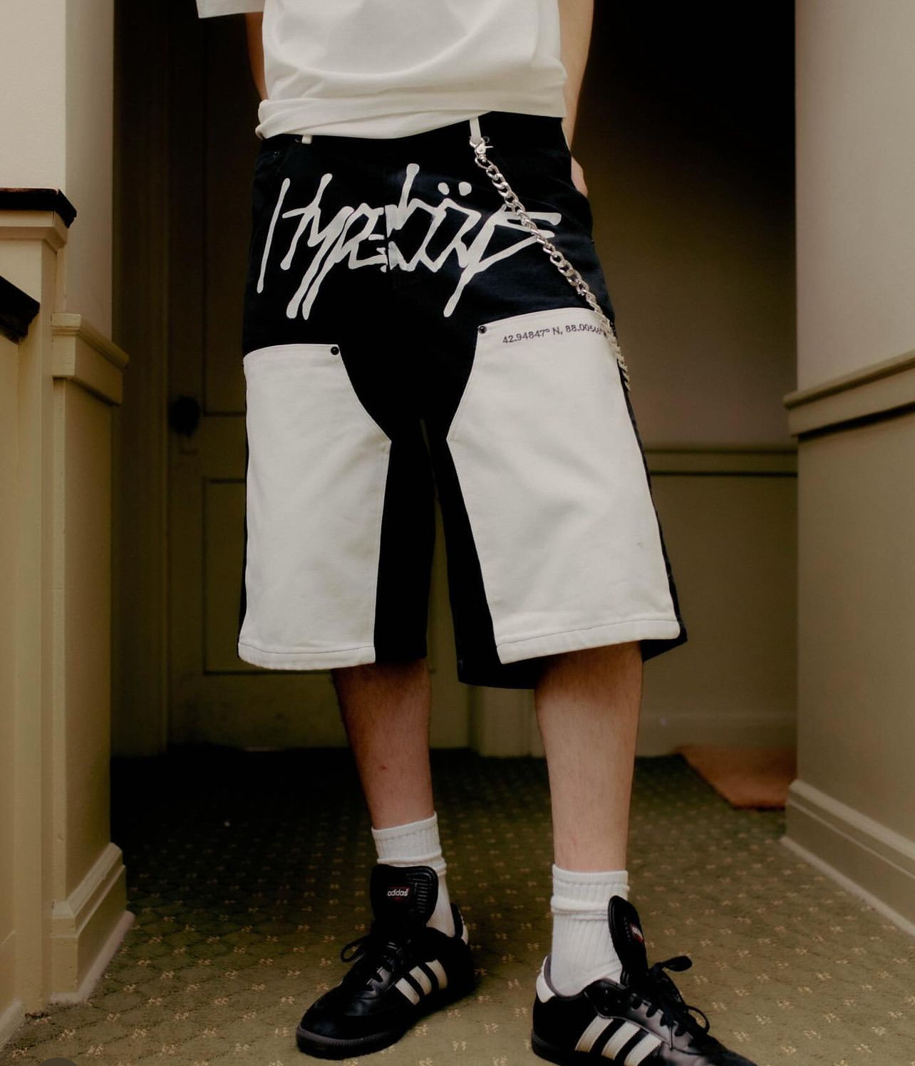 Hypeboys Double Knee Jean Shorts (BLACK)