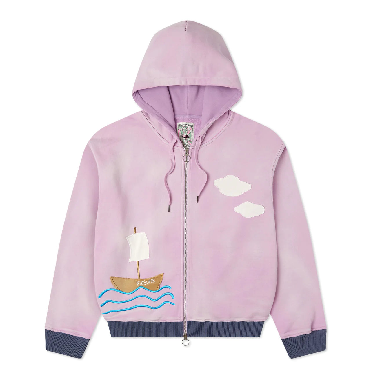 KID SUPER SHIP HEAVYWEIGHT ZIP UP HOODIE LILAC