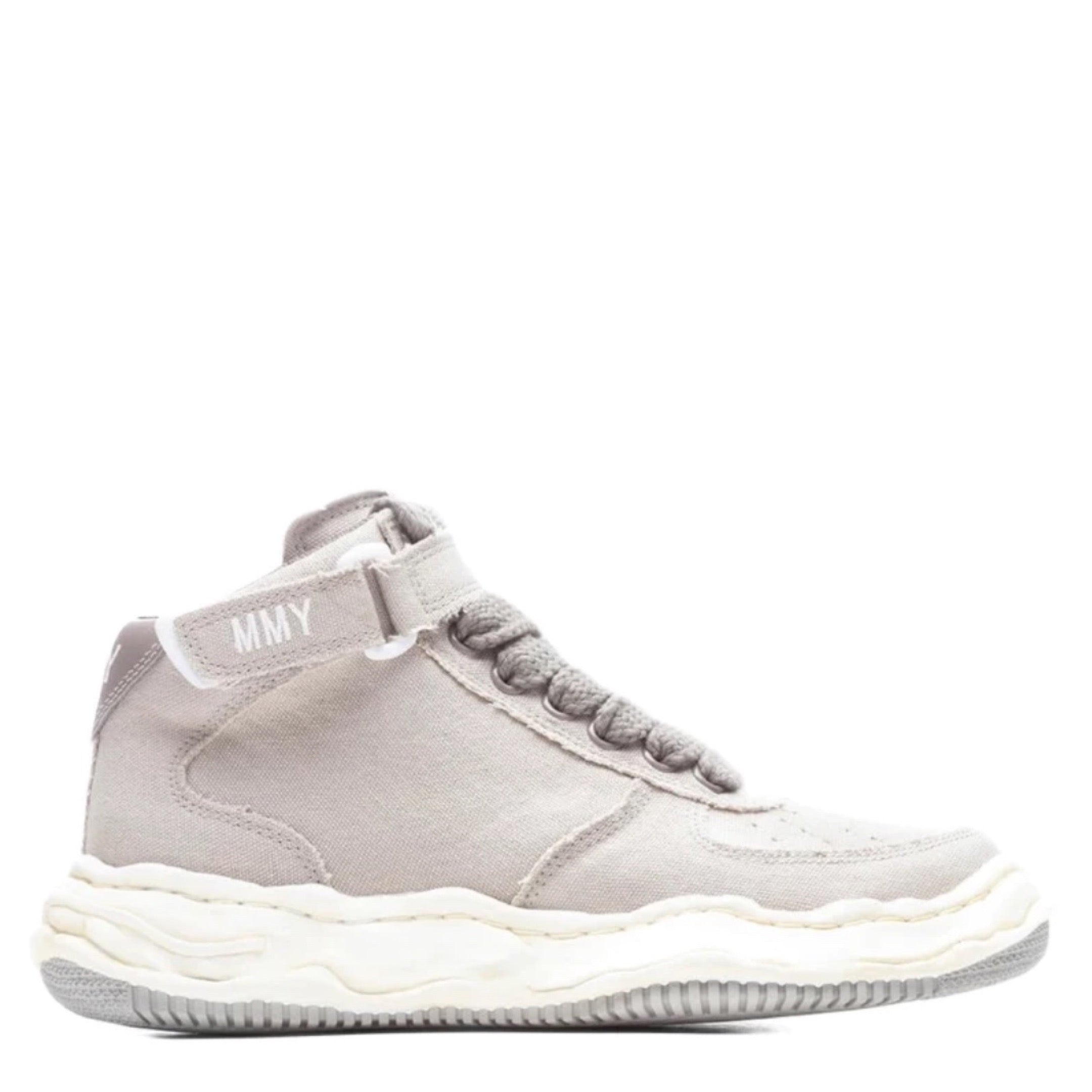 MAISON MIHARA YASUHIRO WAYNE HIGH OG SOLE WASHED CANVAS SNEAKER - GREY