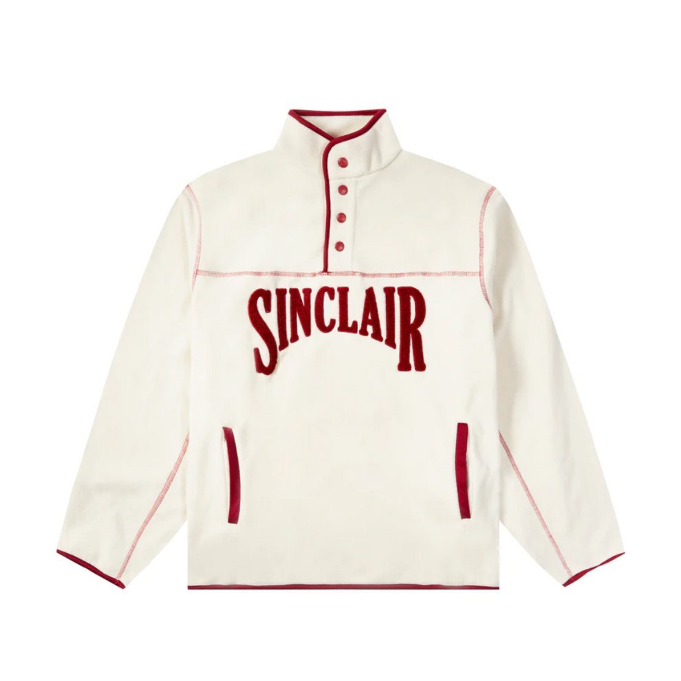 SINCLAIR POLAR FLEECE BUTTON UP RED CREAM