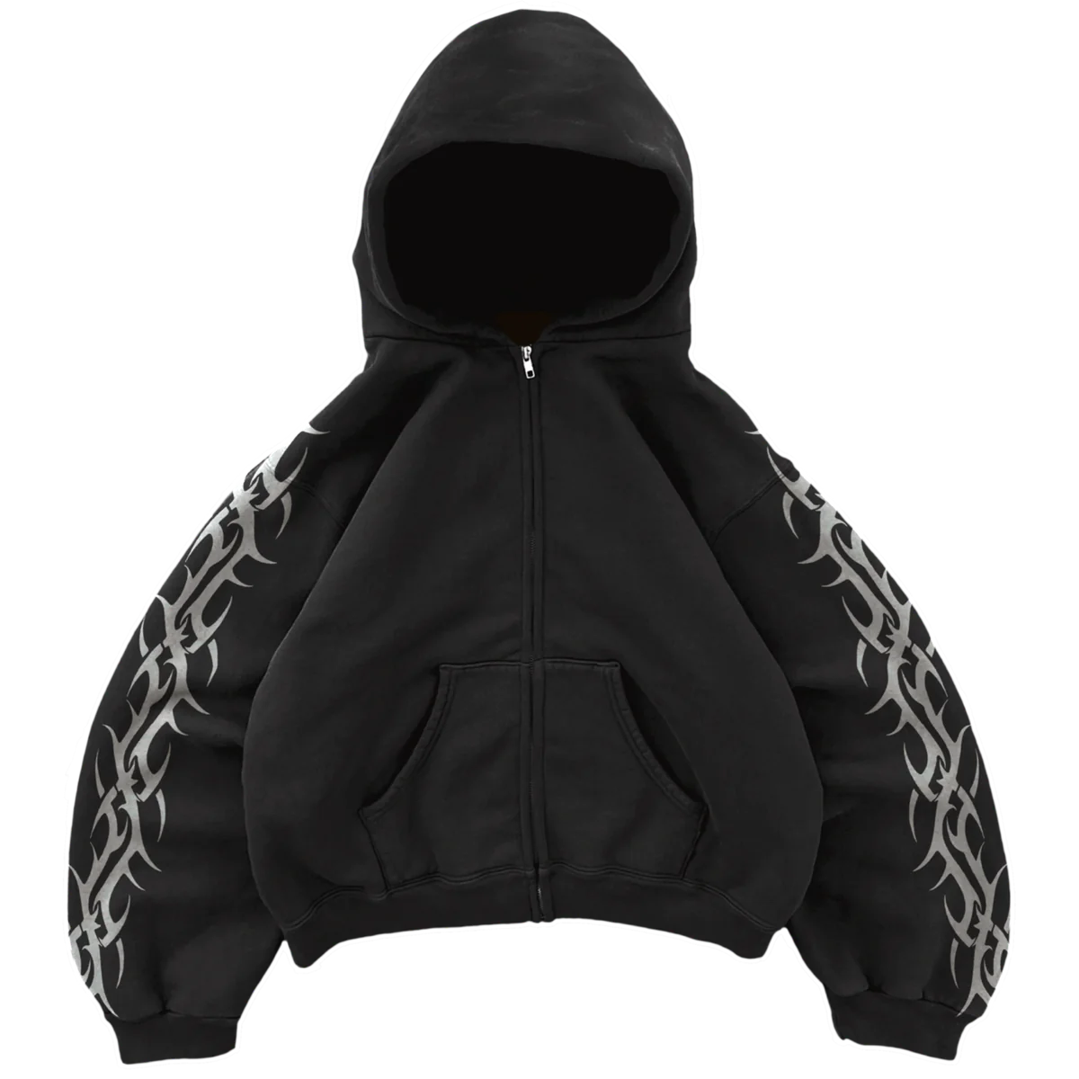 BRAVEST STUDIOS BLACK TRIBAL ZIP UP HOODIE