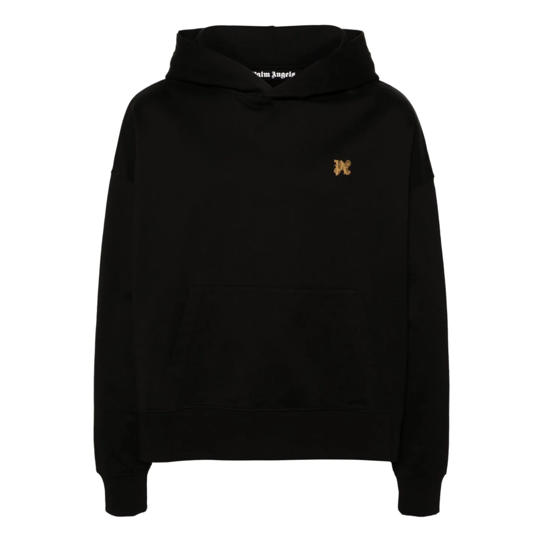 PALM ANGELS BURNING MONOGRAM HOOD BLACK