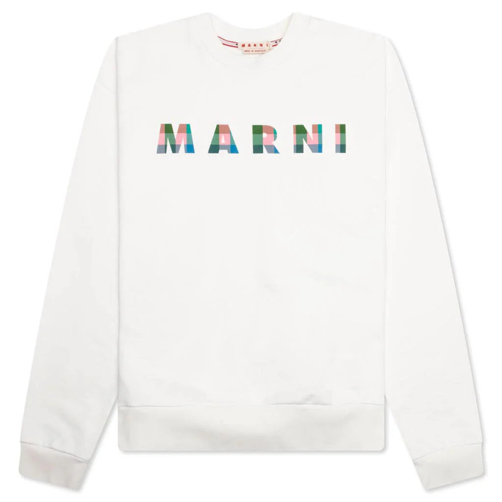 MARNI GHINGAM SWEATSHIRT NATURAL WHITE