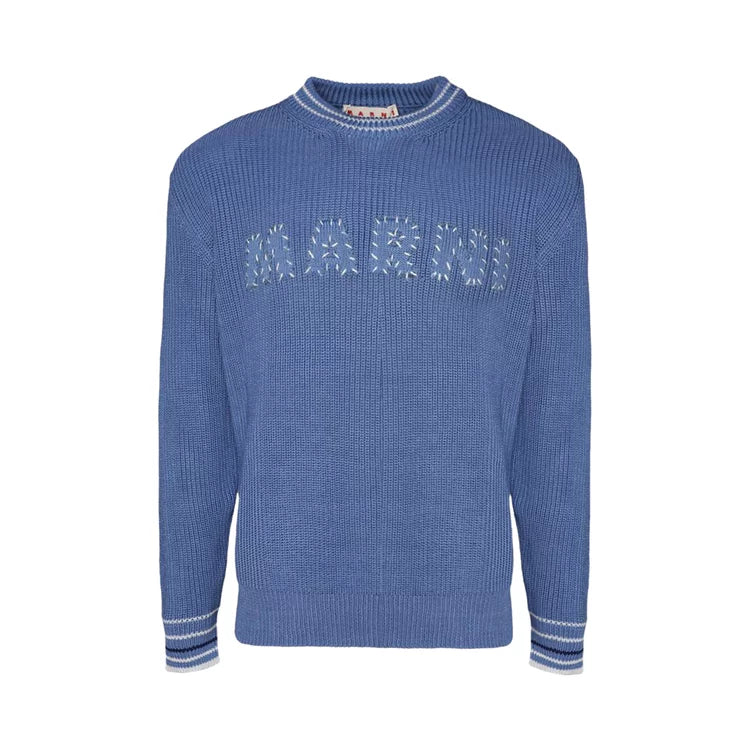 MARNI FISHERMAN RIBS GAUGE SWEATSHIRT BLUE