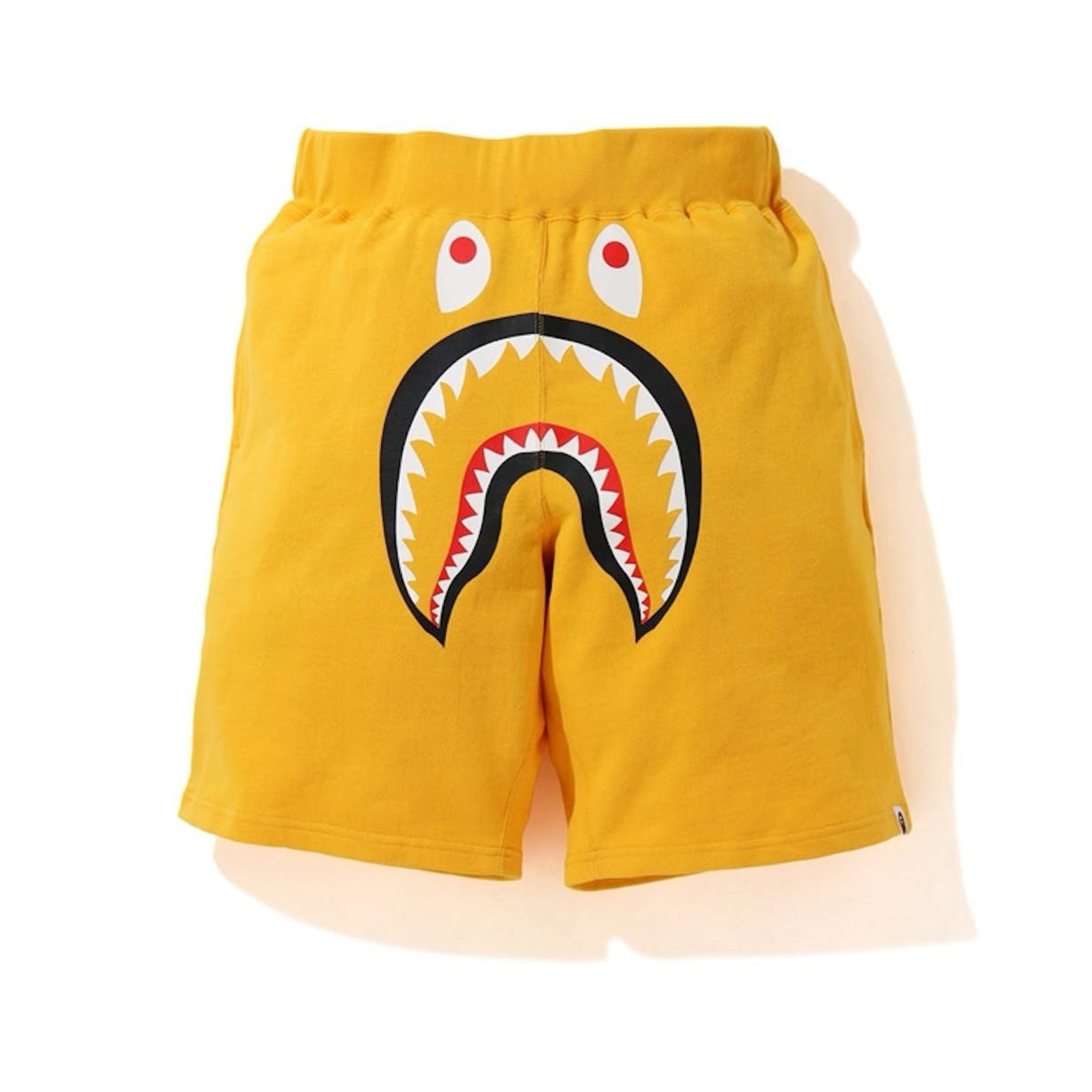 A BATHING APE BAPE YELLOW WIDE SWEAT SHORTS