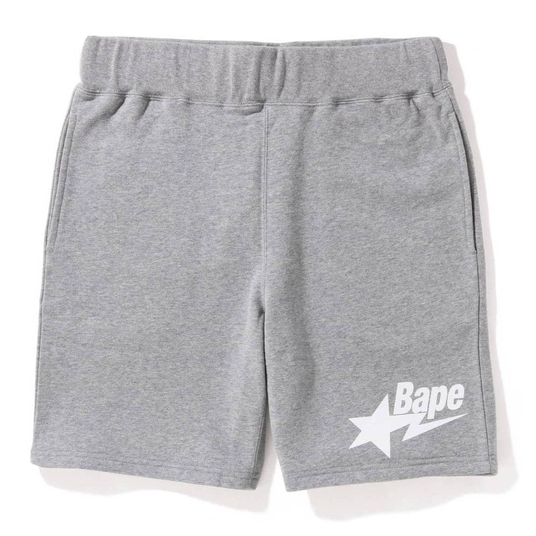 A BATHING APE BAPE GREY WIDE SWEAT SHORTS