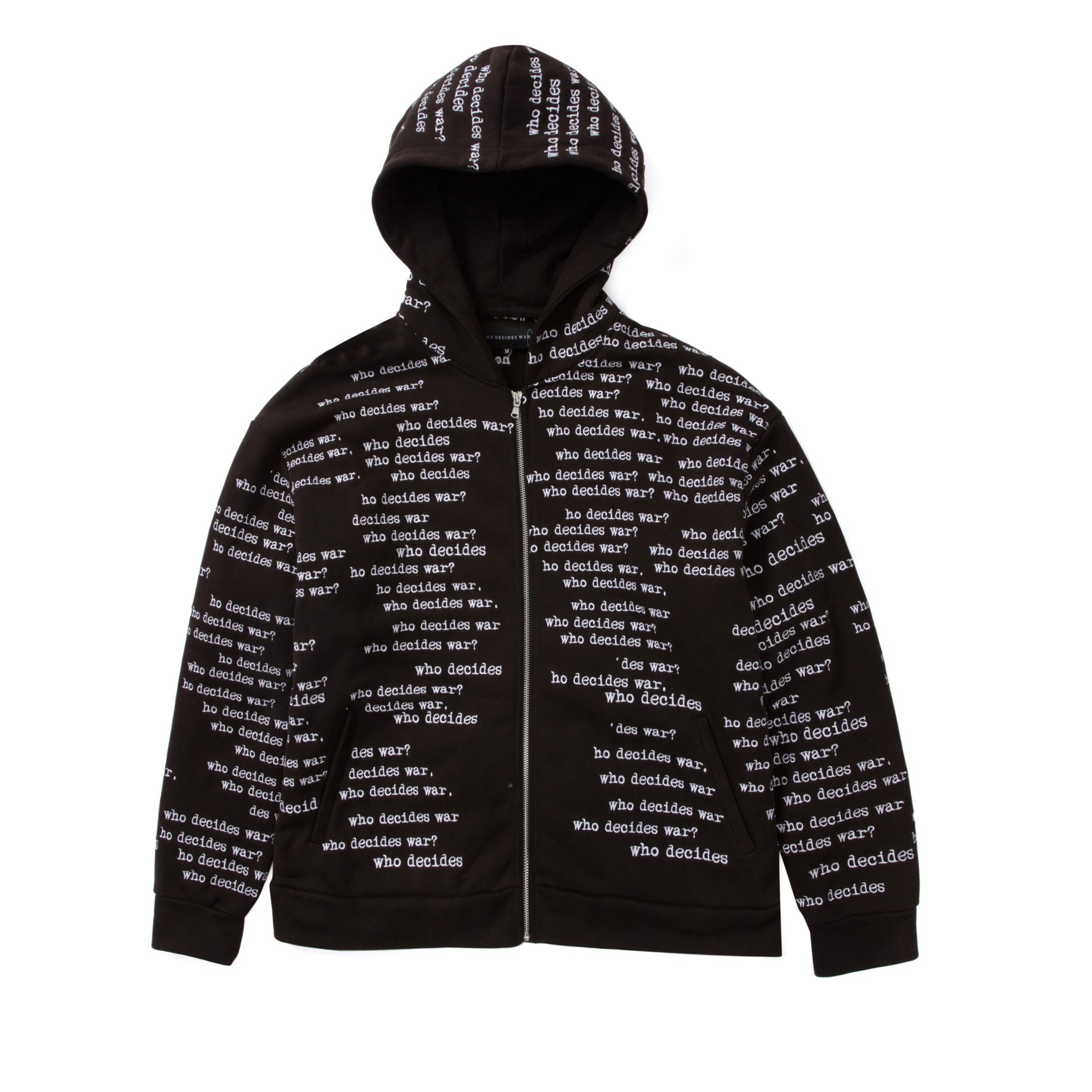 Who Decides War Scripture Zipper Pullover Coal