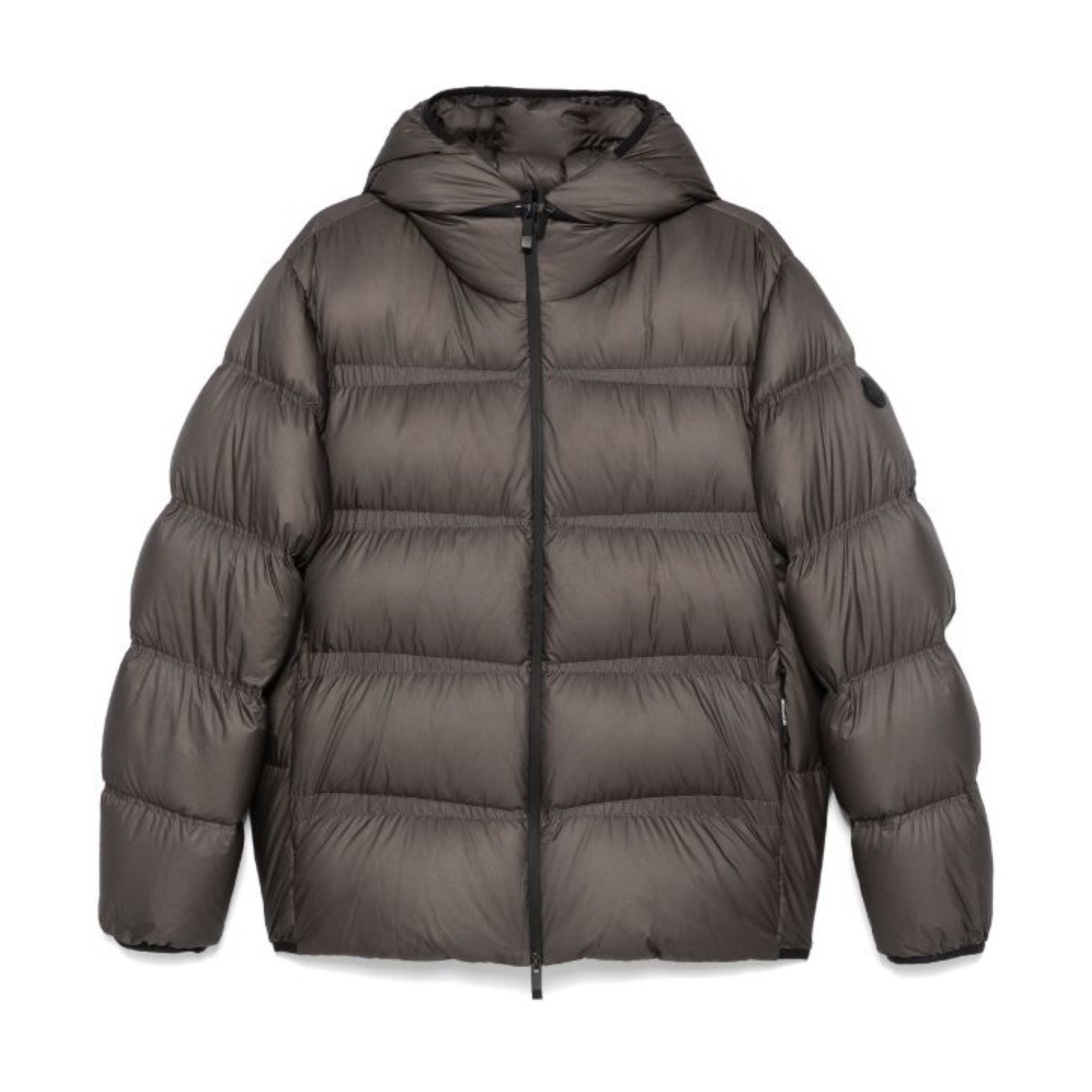 MONCLER MASAC HOODED SHORT DOWN JACKET LIGHT GREY