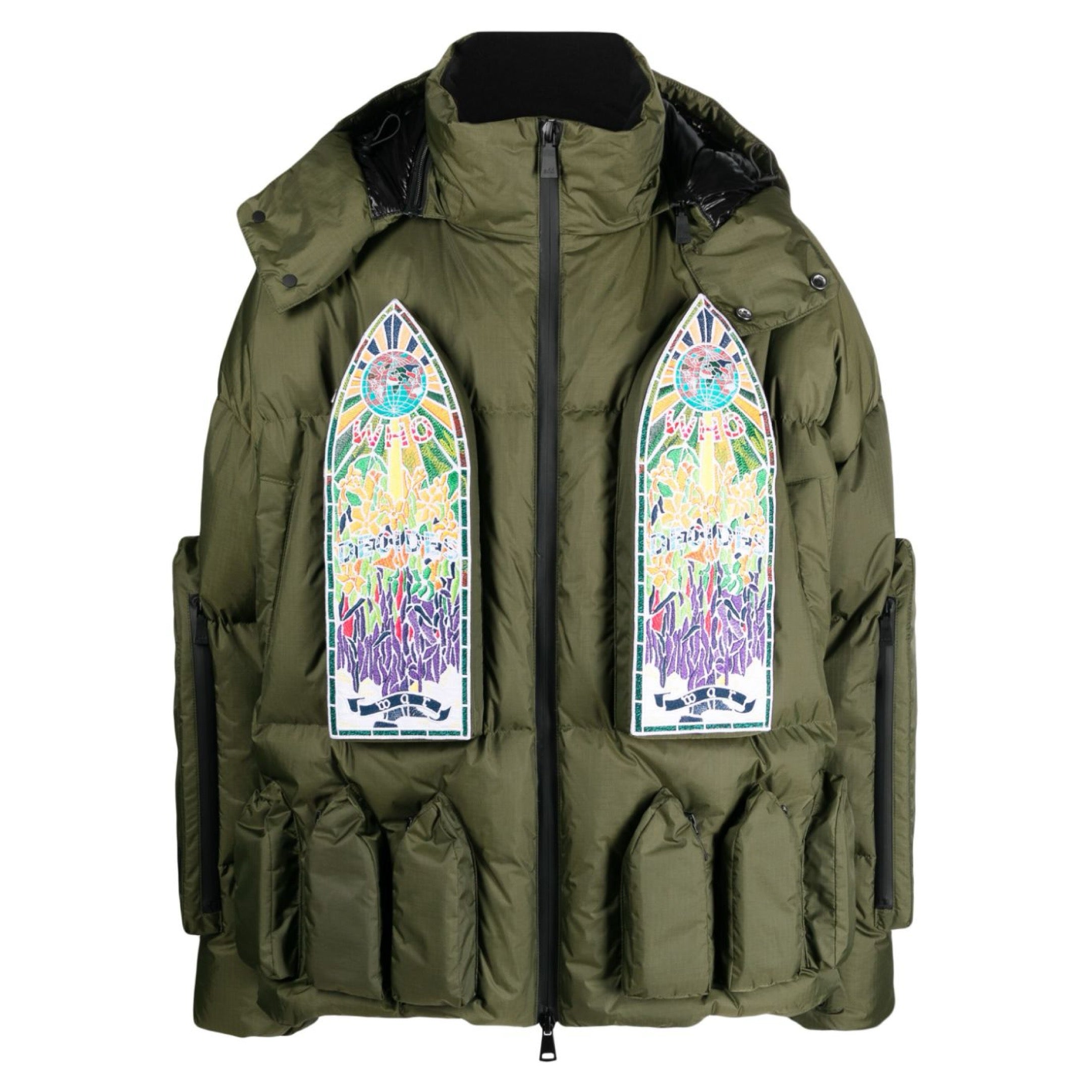 WHO DECIDES WAR  X ADD DOWN PUFFER JACKET GREEN