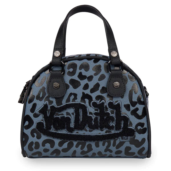 VON DUTCH BLUEBERRY CHEETAH BOWLING BAG SMALL