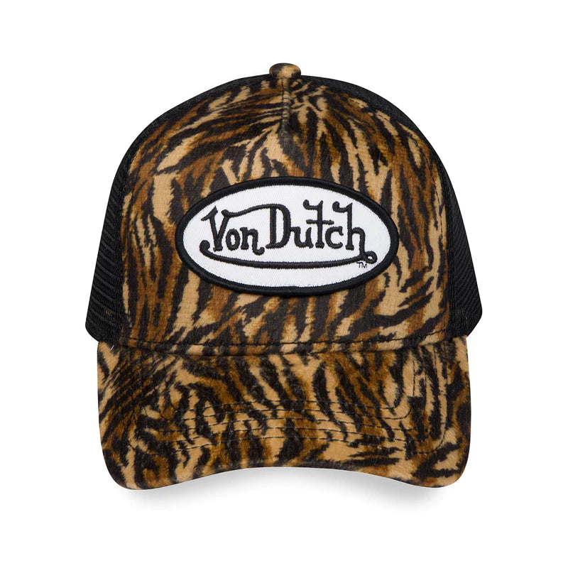 VON DUTCH TIGER STRIPE VELVET TRUCKER