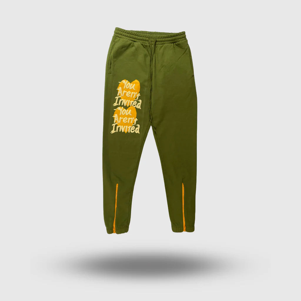 HYDEPARK ZIP FLARE JOGGER - OLIVE GREEN