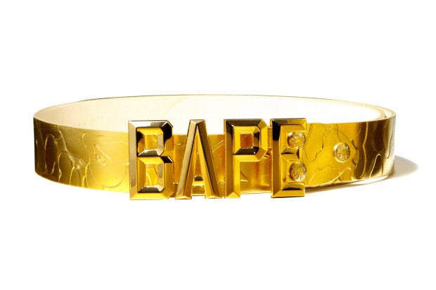 BAPE "GOLD CAMO" LOGO BELT